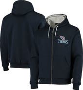 DUNBROOKE Men's Dunbrooke Navy Tennessee Titans Craftsman Thermal-Lined Full-Zip Hoodie
