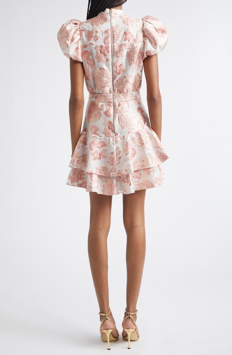 Alice + Olivia Loryn Floral Print Minidress, Alternate, color, English Rose