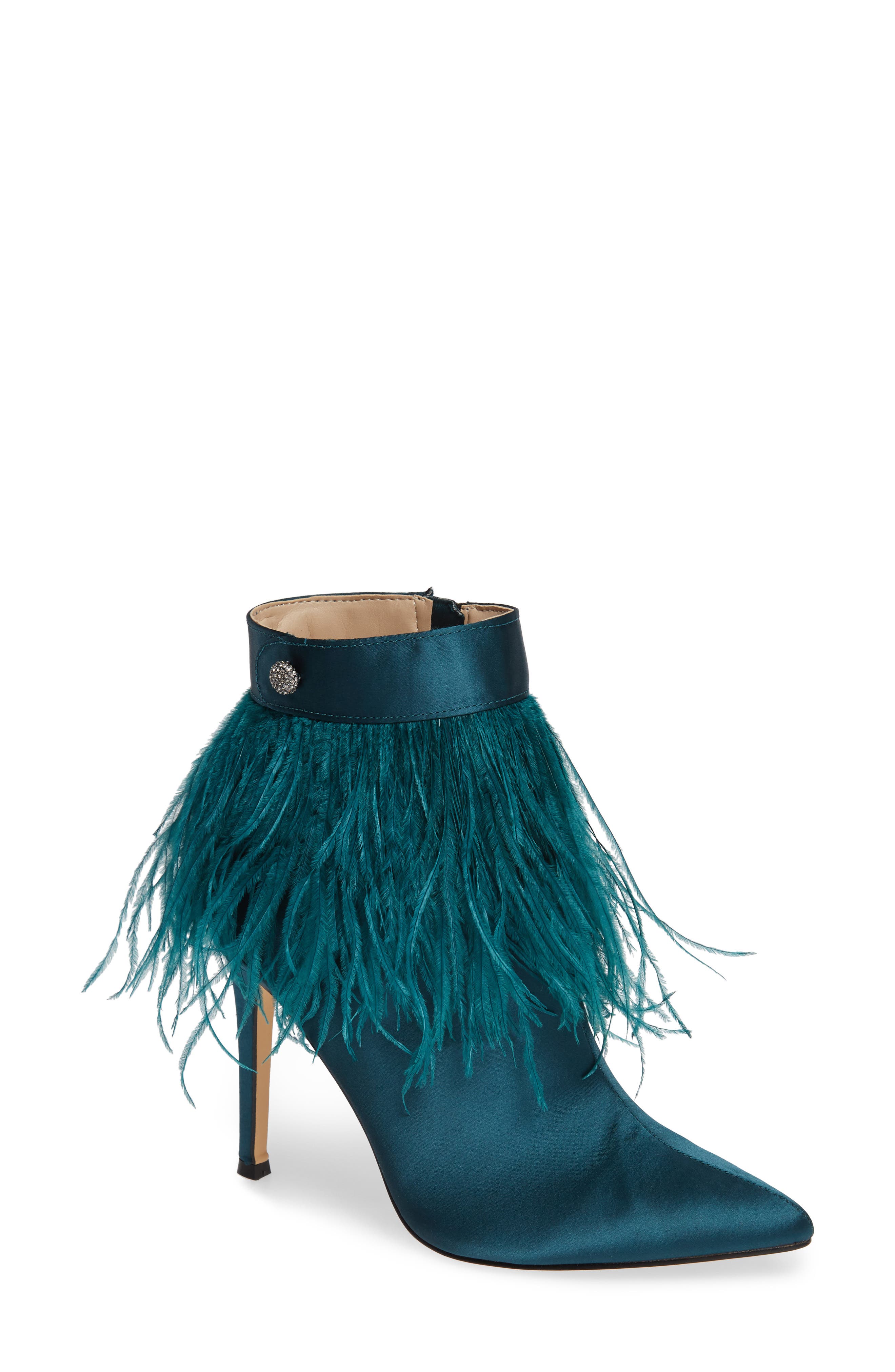 Danella Feather Bootie, Main, color, PINE SATIN