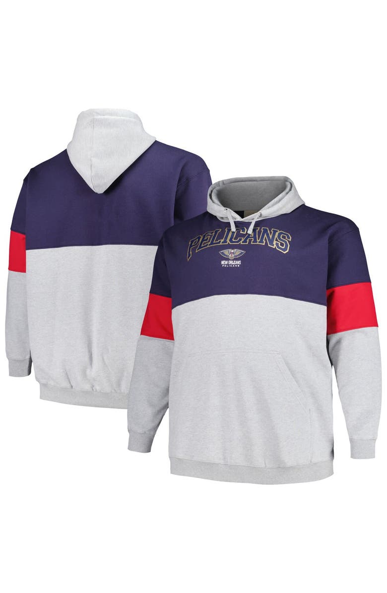 FANATICS Men's Fanatics Branded Navy/Red New Orleans Pelicans Big & Tall Pullover Hoodie, Main, color, Navy