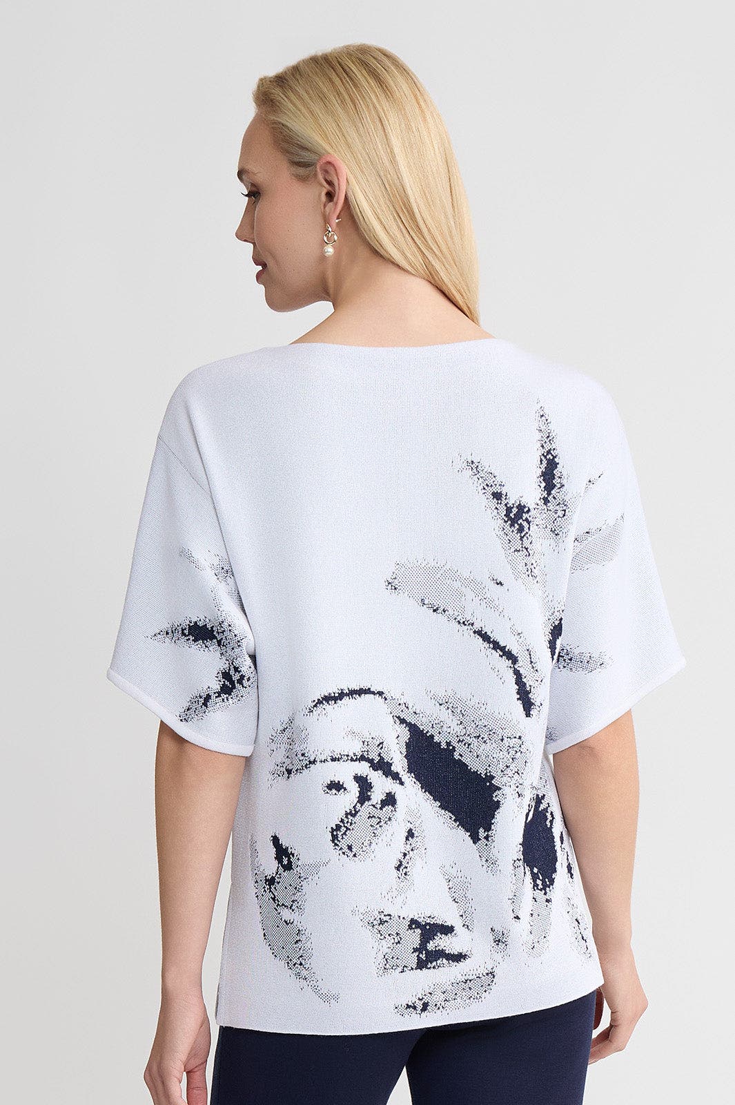Abstract Print Soft Knit Tunic - image 2