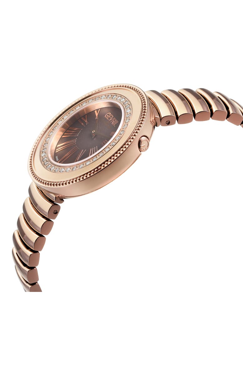 GEVRIL Gandria Diamond Bracelet Watch, 36mm - 0.5ct., Alternate, color, Ip Rose
