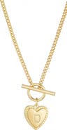 Adornia Initial Heart Toggle Necklace