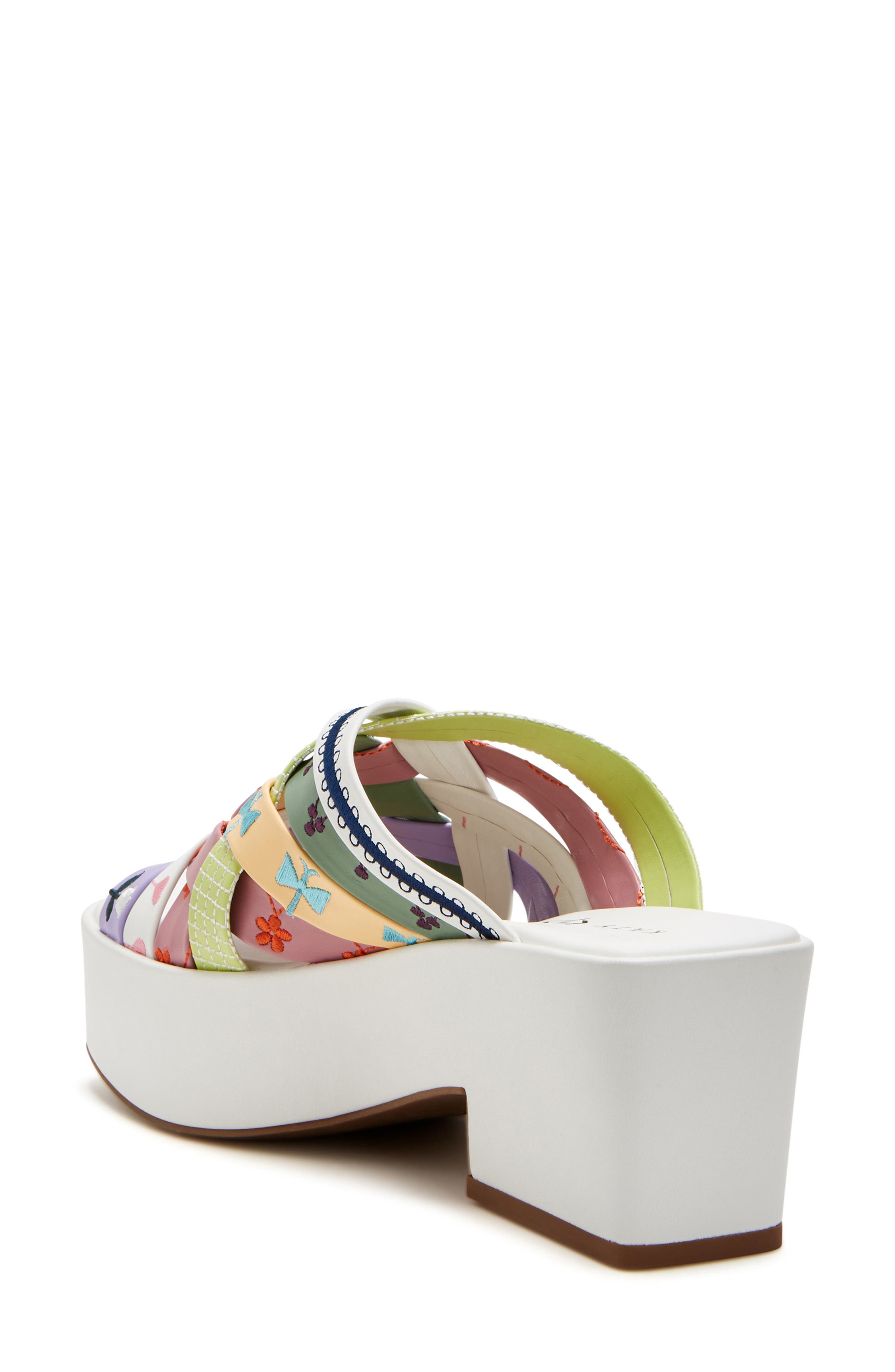 The Busy Bee Crisscross Platform Sandal, Alternate, color, EMBROIDERY MULTI