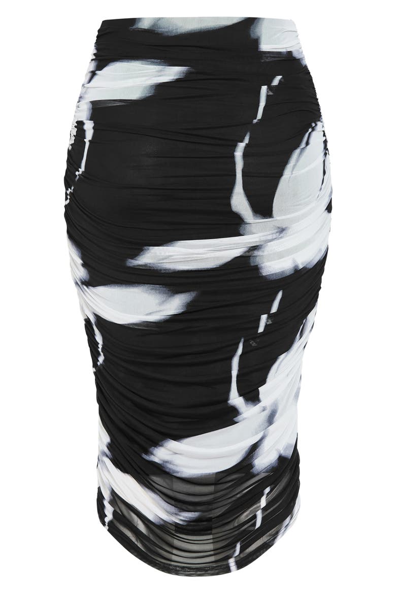 Dana Mesh Midi Skirt, Alternate, color, BLACK BLUR