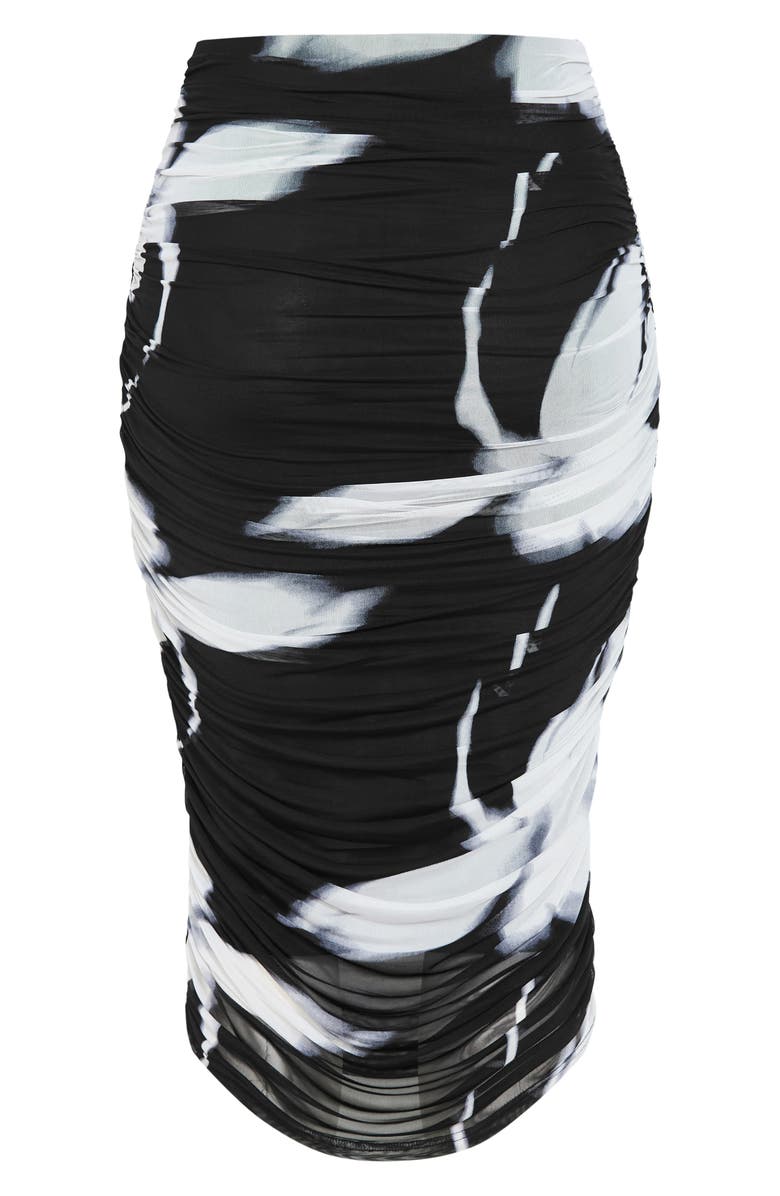 City Chic Dana Mesh Midi Skirt, Alternate, color, Black Blur