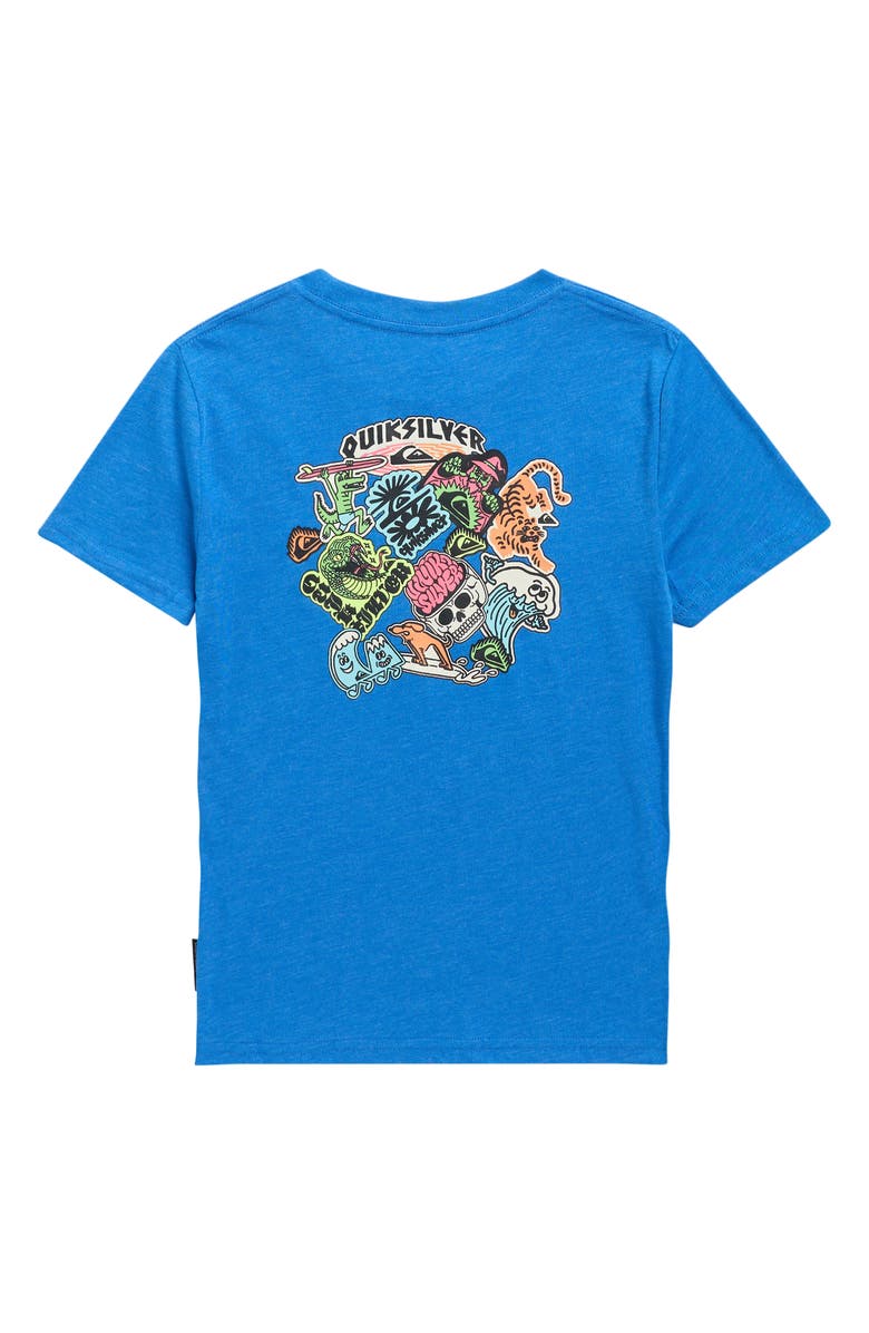 Quiksilver Kids' Sticker Graphic Cotton Blend T-Shirt, Alternate, color, Nebulas Blue Heather