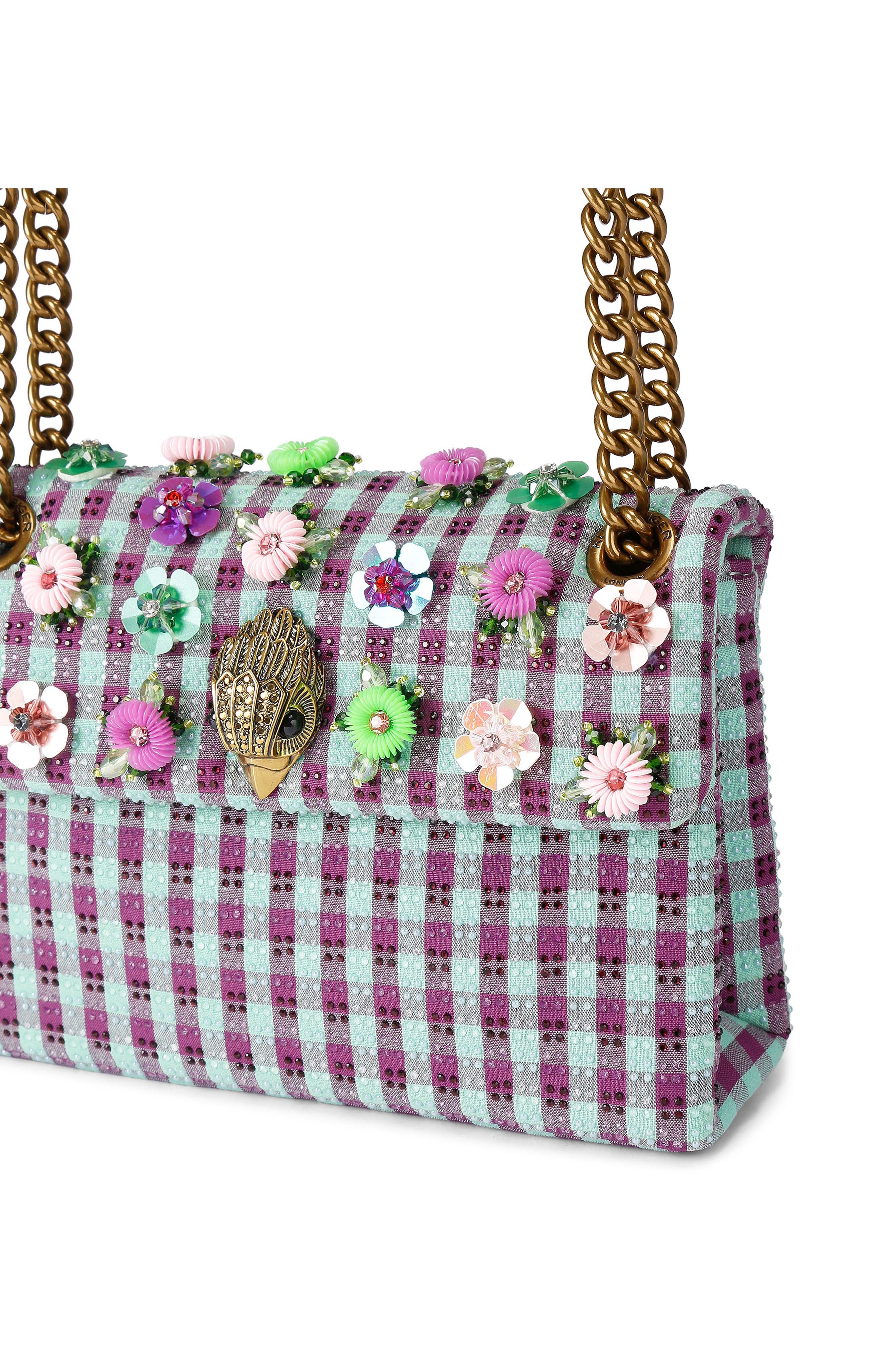 Kurt Geiger London Mini Kensington Floral Convertible Shoulder Bag, Alternate, color, Purple Multi