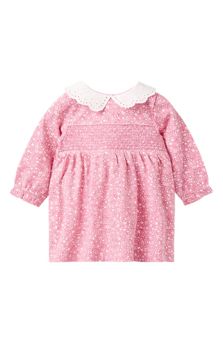 JOJO MAMAN BEBE Floral Peter Pan Collar Smocked Dress, Main, color, Pink