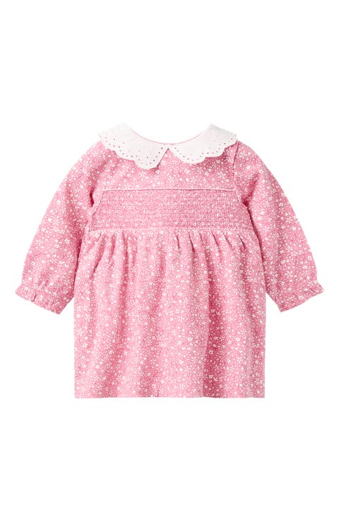 Floral Peter Pan Collar Smocked Dress (Baby)