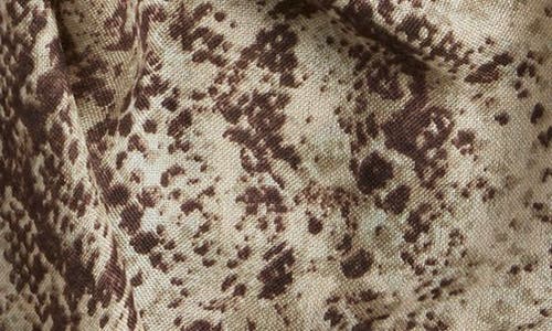 Nordstrom Eyelash Trim Print Cashmere & Silk Wrap In Brown