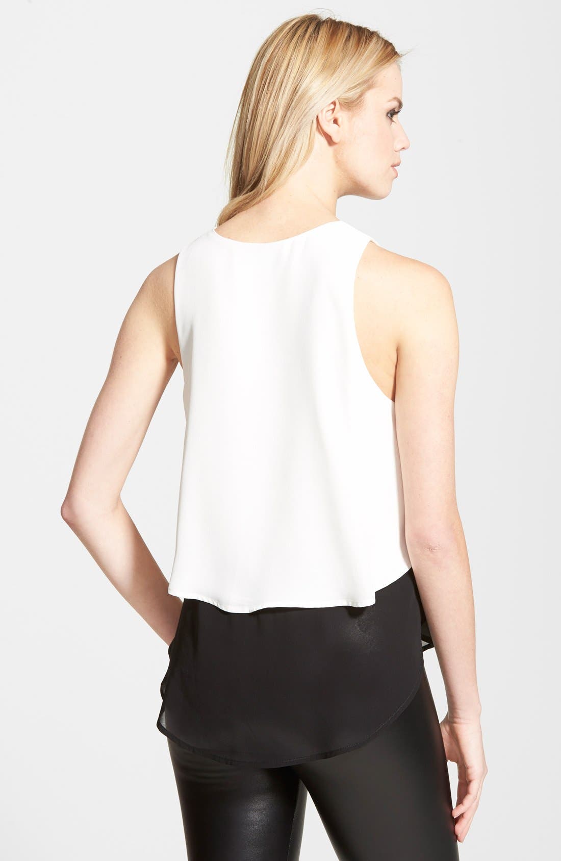 ASTR the Label ASTR Sheer Colorblock Tank (Women) | Nordstrom