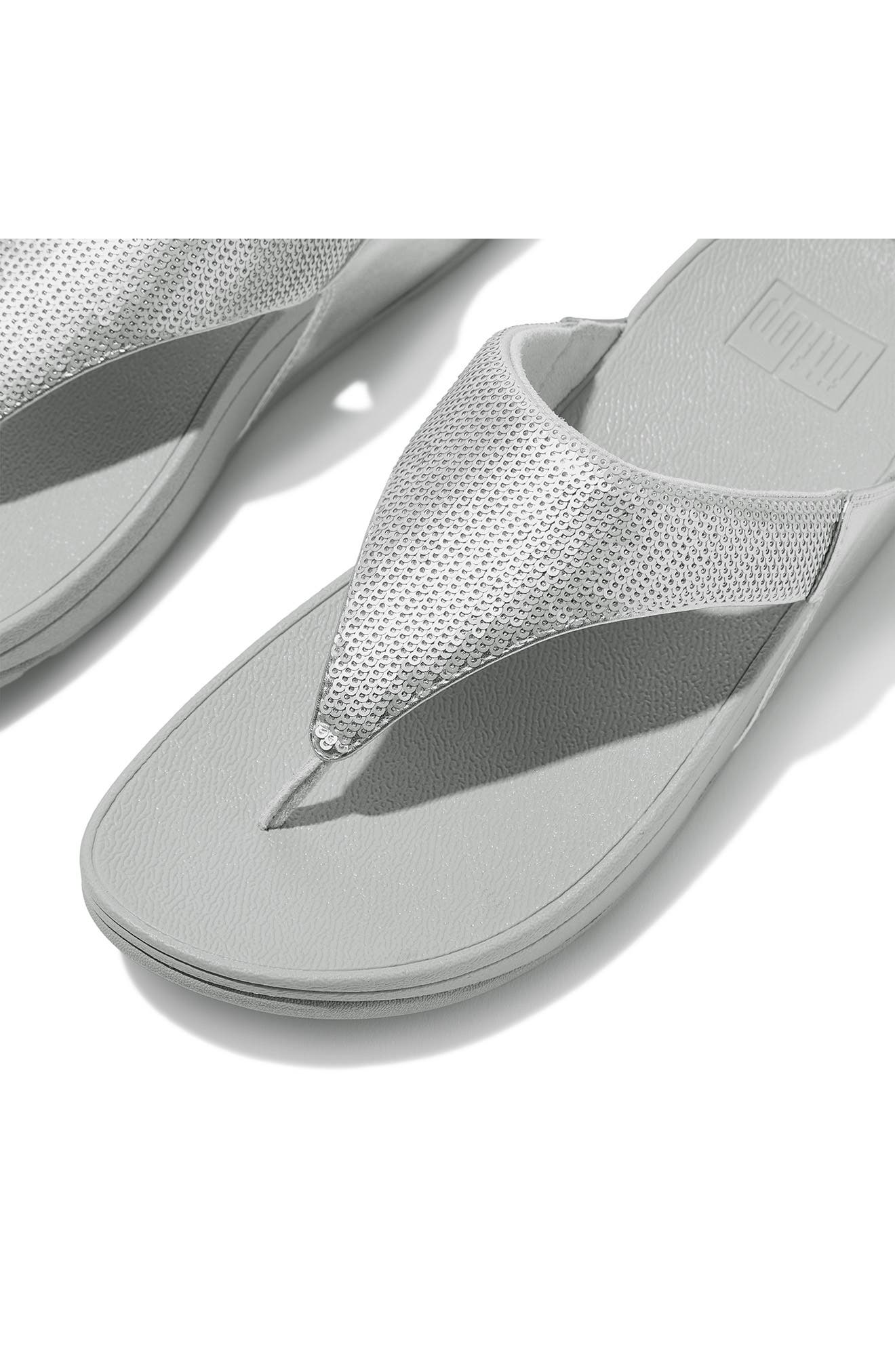 FitFlop Lulu Sequin Flip Flop, Alternate, color, Silver