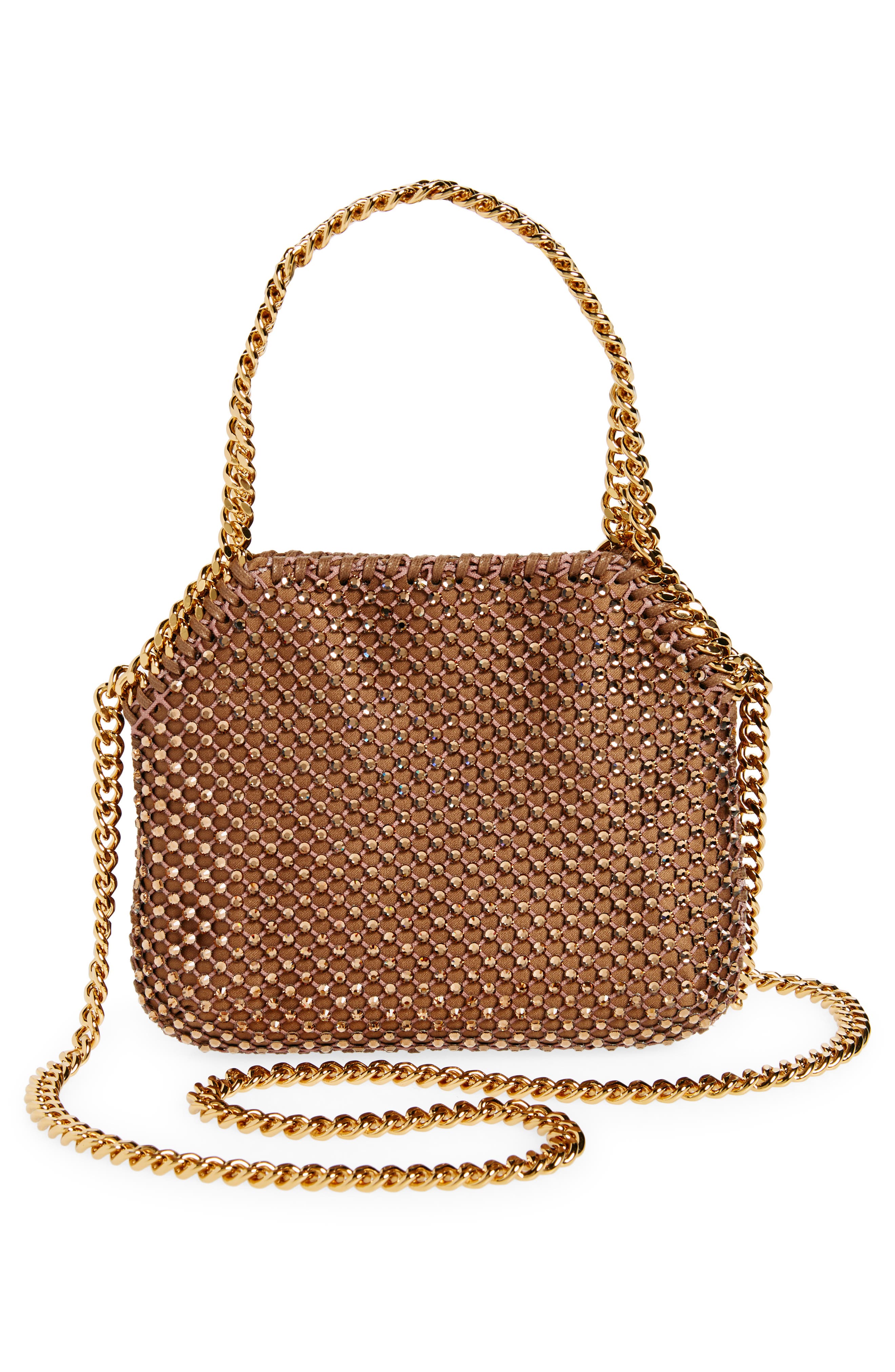 Stella McCartney Mini Falabella Crystal Mesh Crossbody Bag, Alternate, color, 