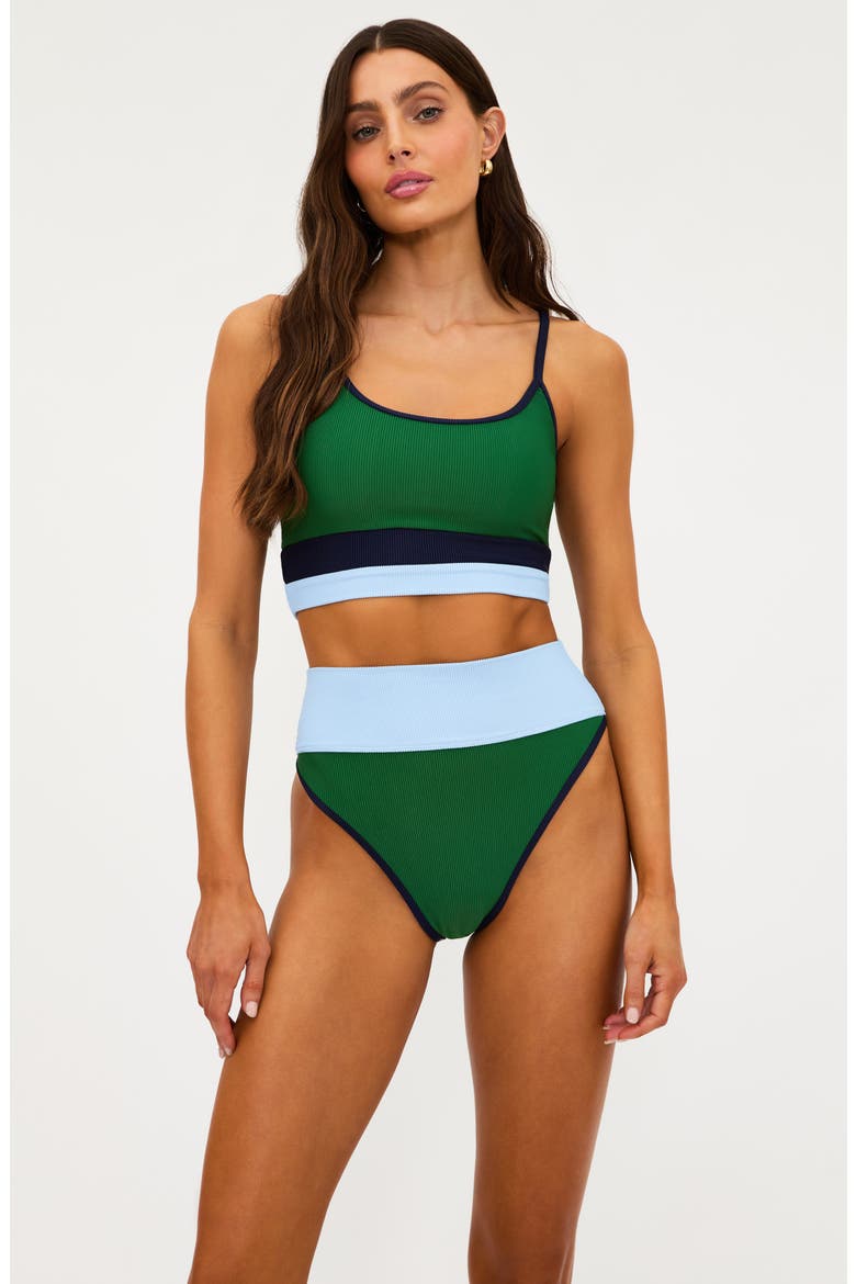Eva Rib Bikini Top, Alternate, color, IVY COLORBLOCK