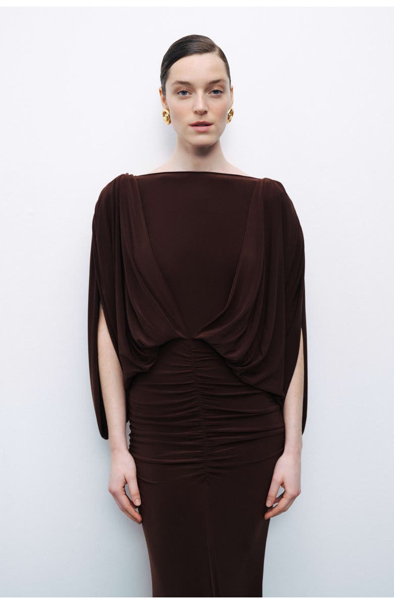 Nocturne Draped Maxi Dress, Alternate, color,