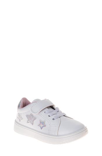 Josmo Kids' Star Low Top Sneaker In White Pink