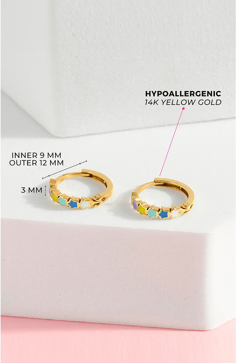 In Season Jewelry 14k Star Cascade Hoops, Alternate, color, Multi-Color