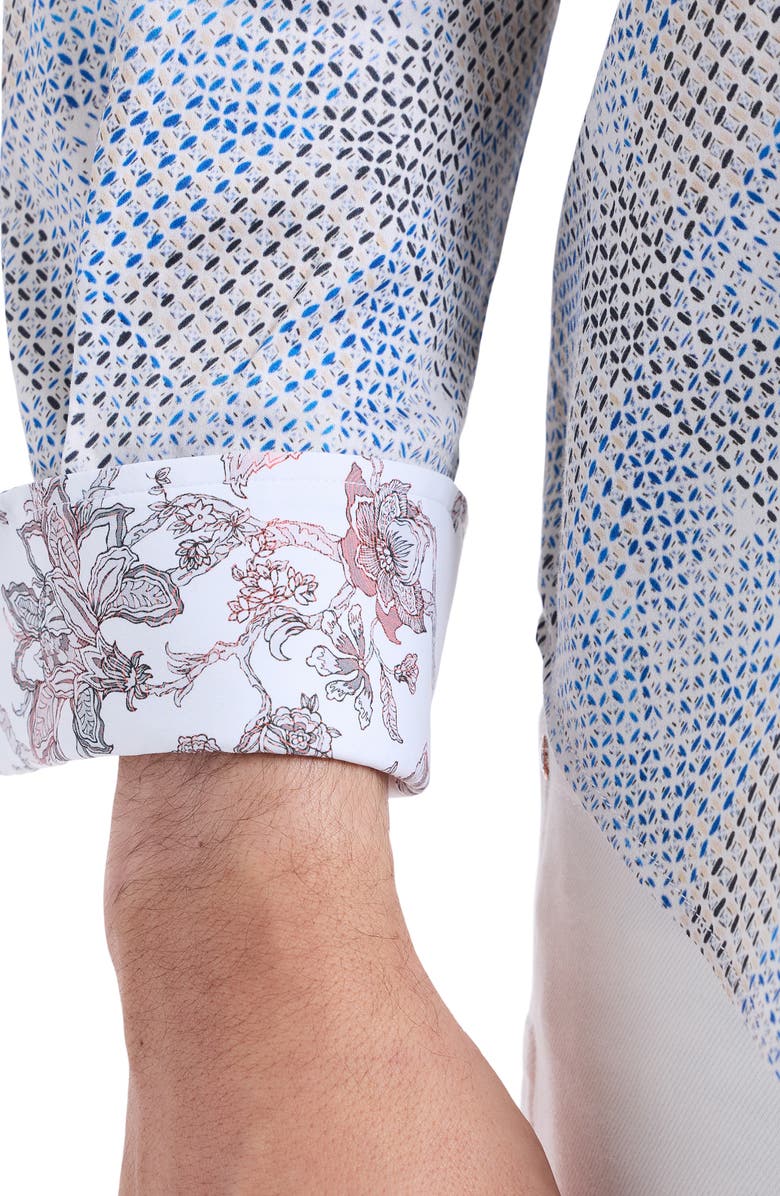 Robert Graham Shillibeer Stretch Cotton Button-Up Shirt, Alternate, color, Blue Multi