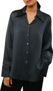 CIEBON Sabrina Satin Button-Up Shirt
