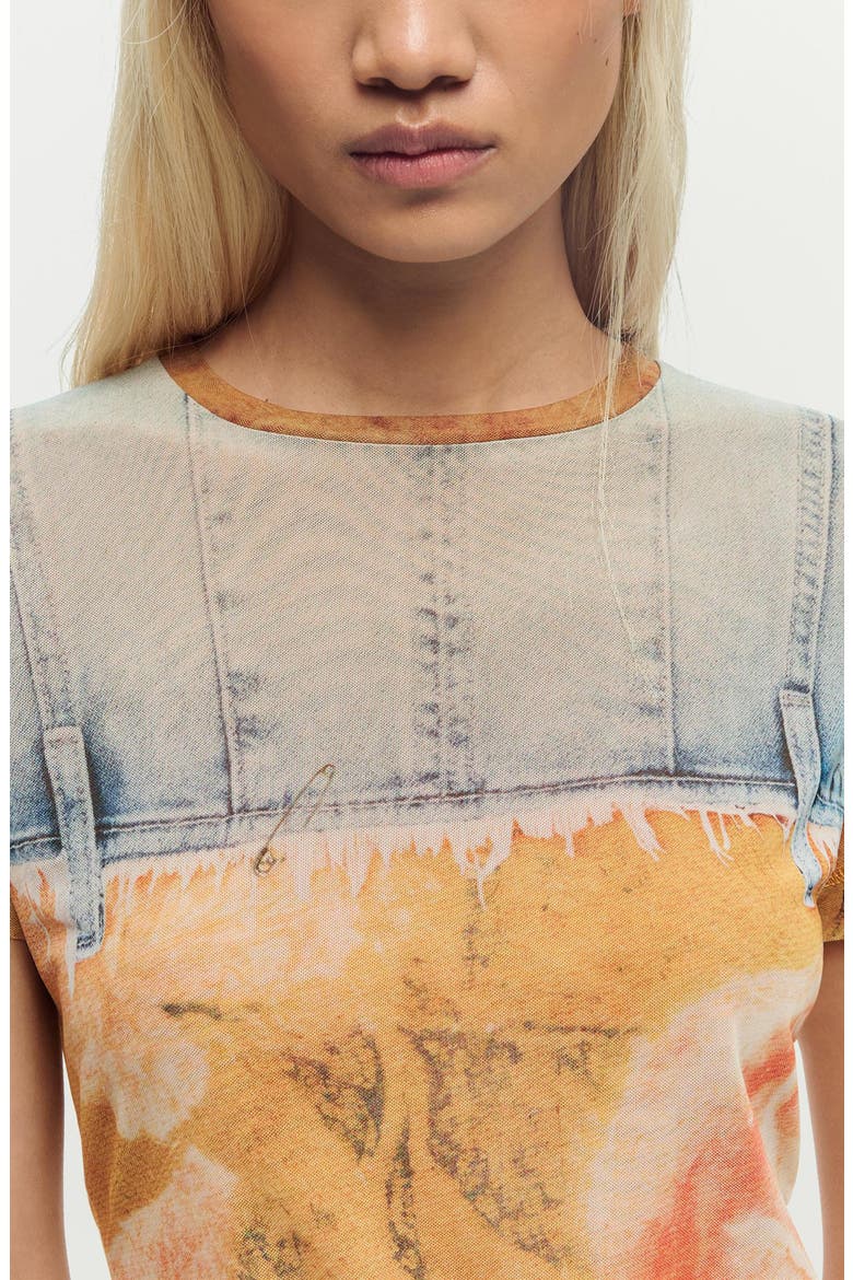 Patchwork Pattern T-Shirt, Alternate, color, MEDIUM BEIGE