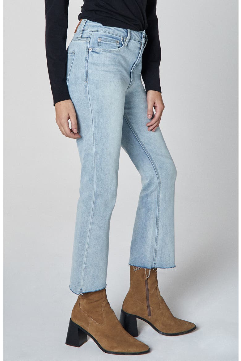Marlow Raw Hem Mid Rise Crop Flare Jeans, Alternate, color, LIGHT BLUE
