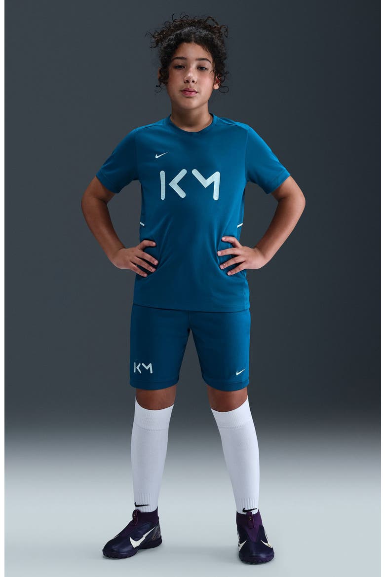 Kids' Kylian Mbappé Academy Dri-FIT Soccer Top, Alternate, color, GREEN ABYSS/ IGLOO/ LIGHT DEW