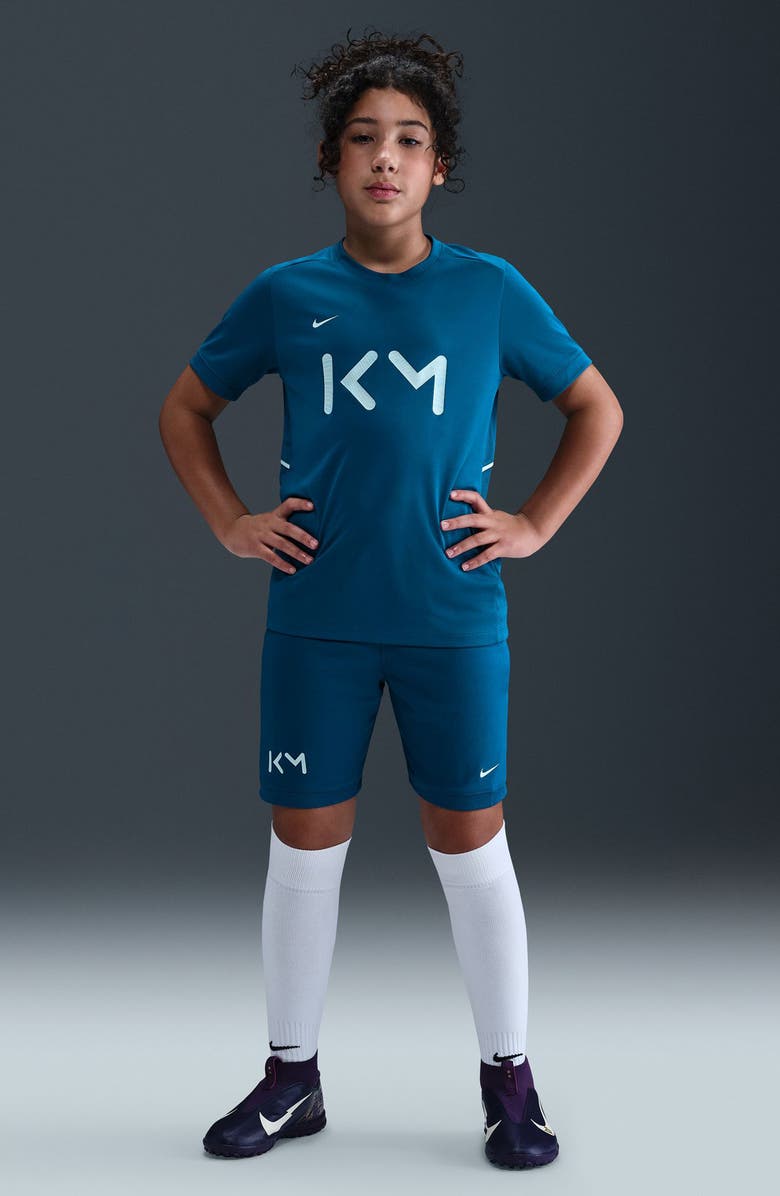 Nike Kids' Kylian Mbappé Academy Dri-FIT Soccer Top, Alternate, color, Green Abyss/ Igloo/ Light Dew