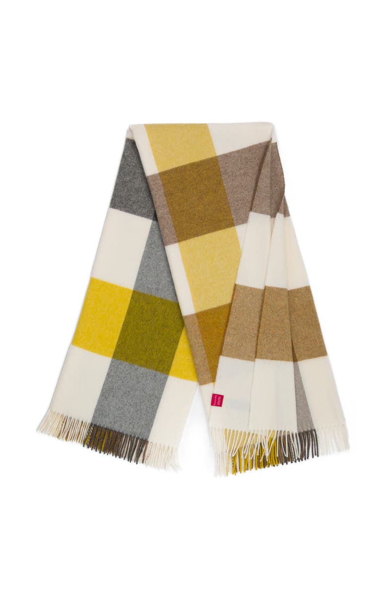 Prince of Scots Southampton Home Merino Wool Throw, Alternate, color, Block Gold