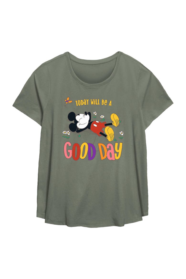 Women's Mickey & Friends Today Will Be a Good Day  Graphic T-Shirt, Main, color, Sage Green
