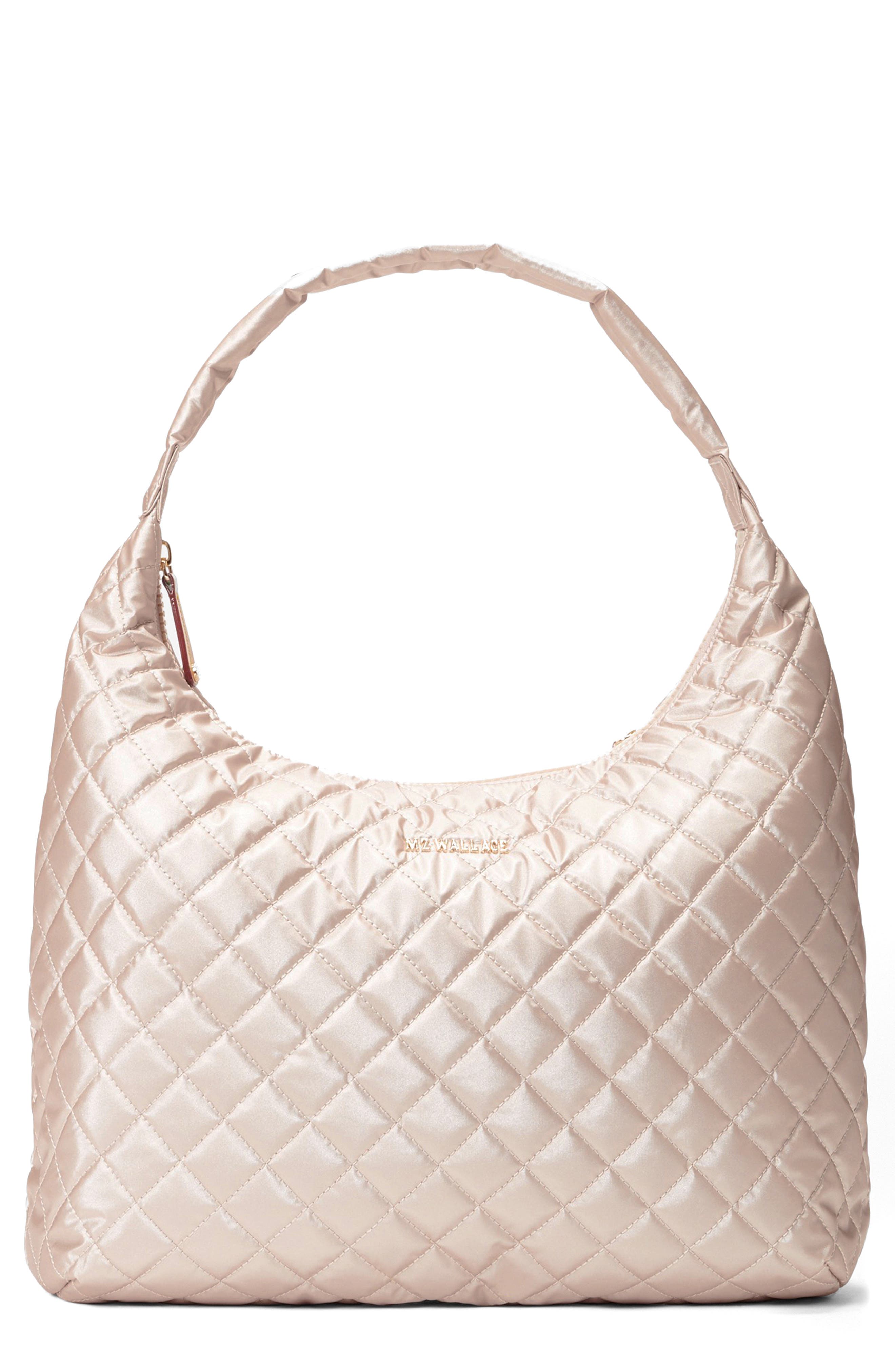 MZ Wallace Large Metro Shoulder Bag in Pale Rose Gold Metallic 