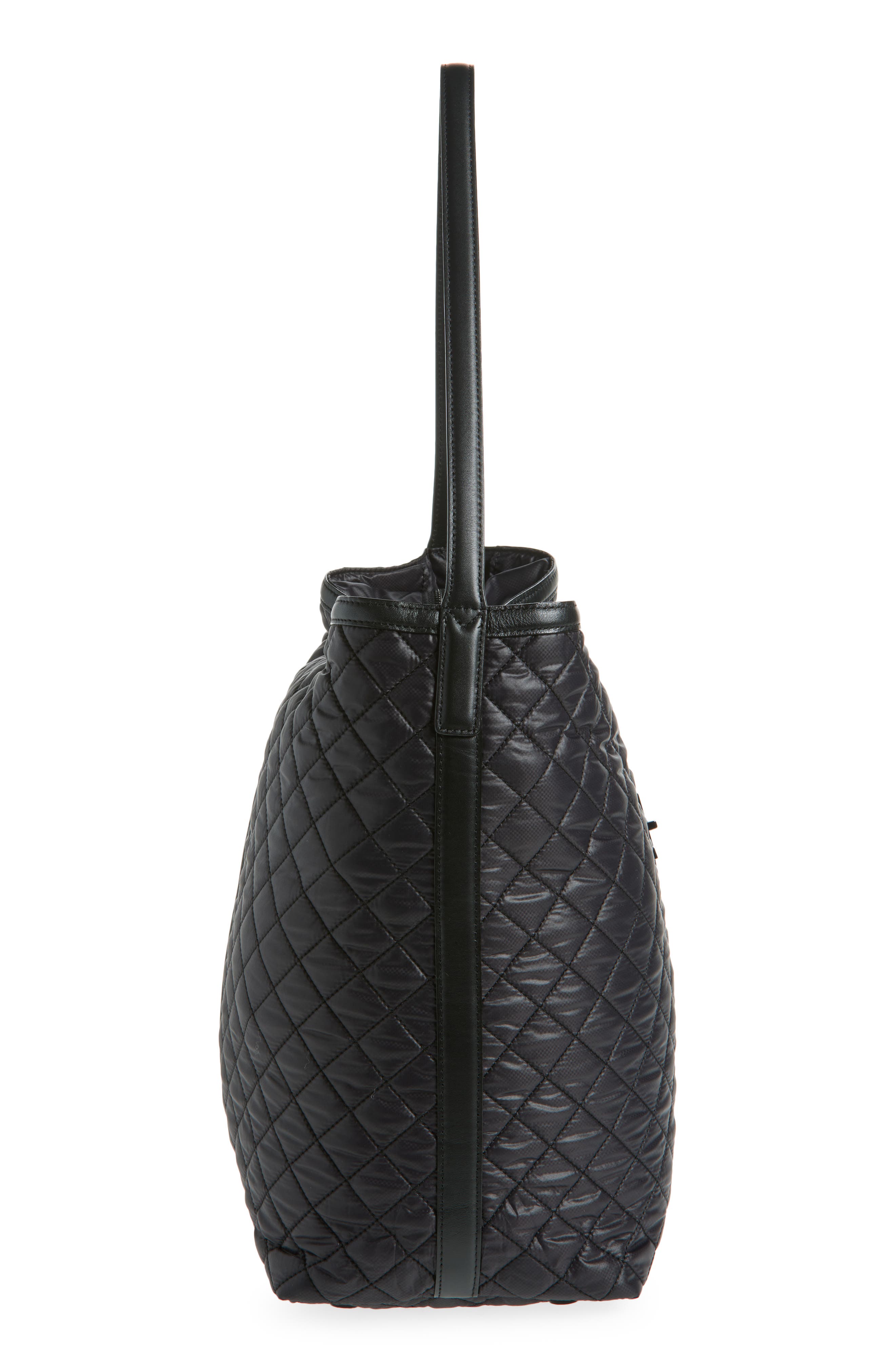 MZ Wallace Large Astor Quilted Nylon Hobo Bag, Alternate, color, Black