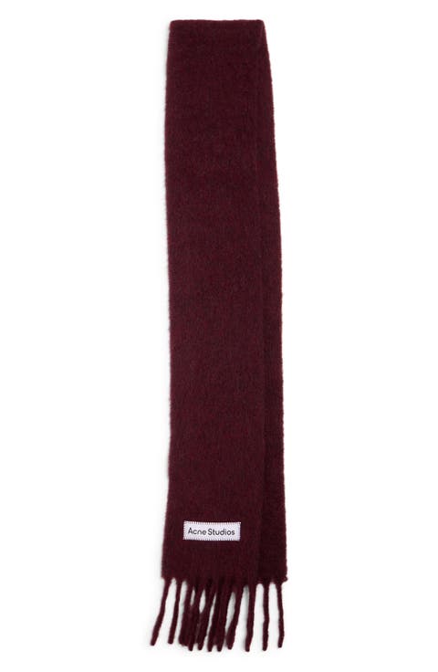 Vally Skinny Alpaca & Wool Blend Fringe Scarf