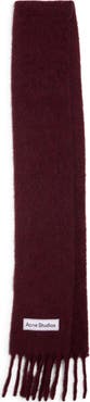 Acne Studios Vally Skinny Alpaca & Wool Blend Fringe Scarf