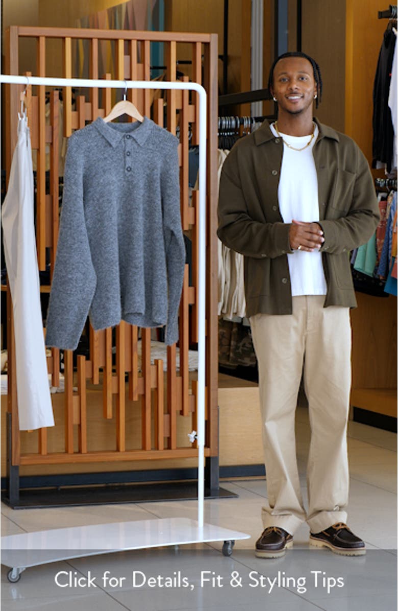 Oversize Rib Polo Sweater, sales video thumbnail