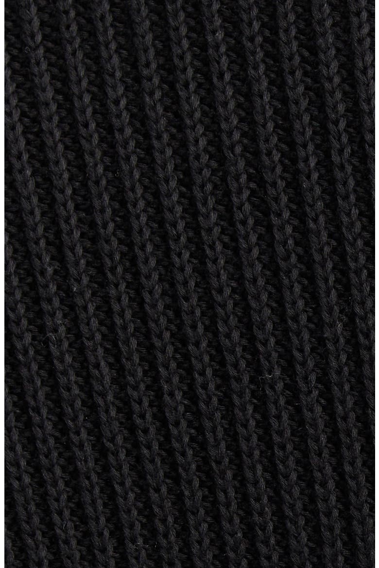 Quilted Down & Cotton Knit Cardigan, Alternate, color, BLACK