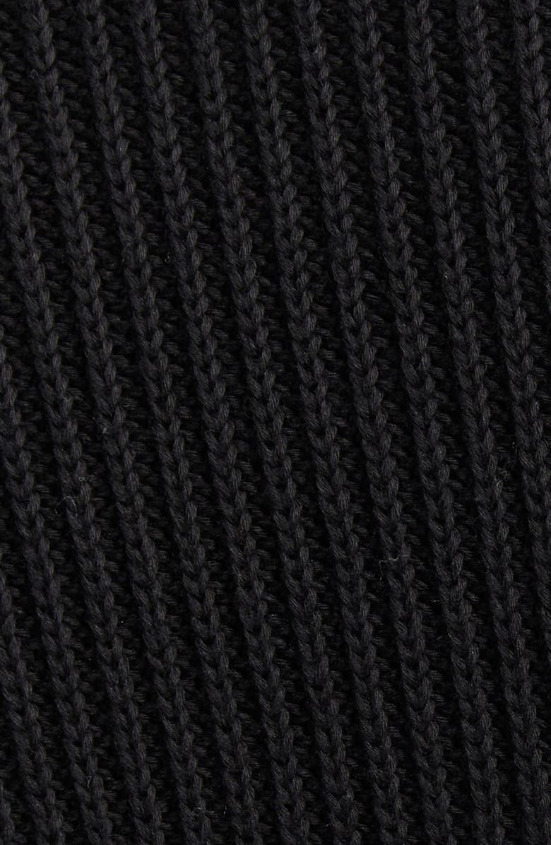 Moncler Quilted Down & Cotton Knit Cardigan, Alternate, color, Black