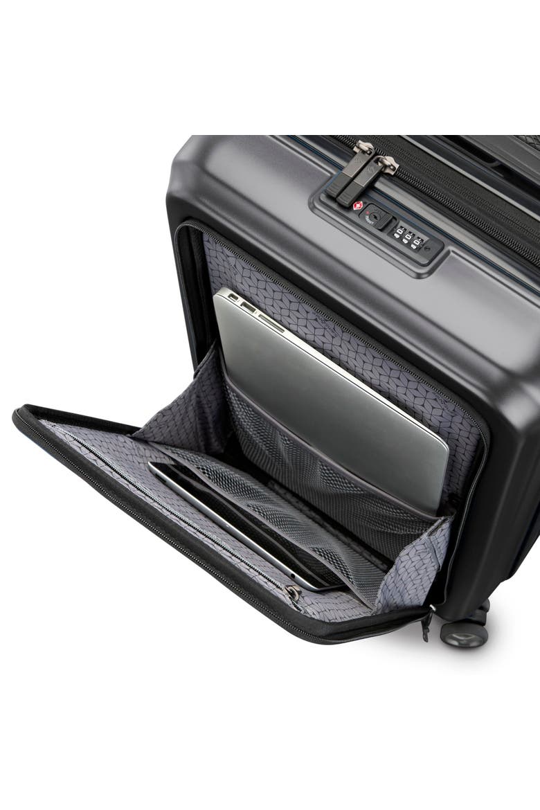 Octiv Front Pocket Pro 21 Inch Carry On Spinner, Alternate, color, Stealth Black