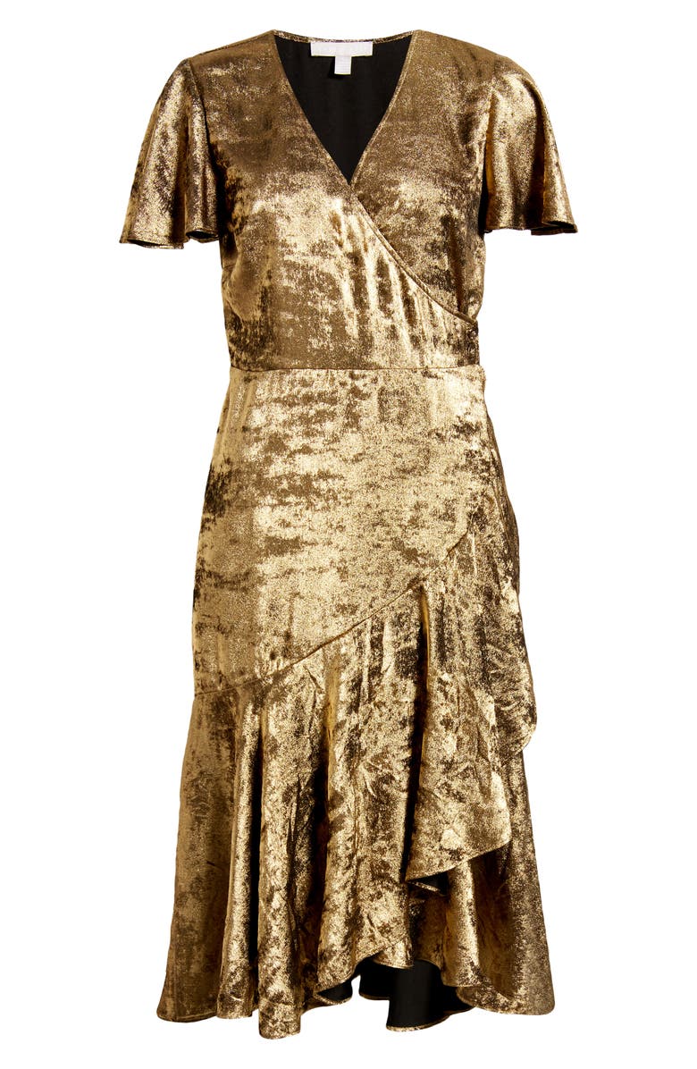 Chelsea28 Metallic Ruffle Dress, Alternate, color, 