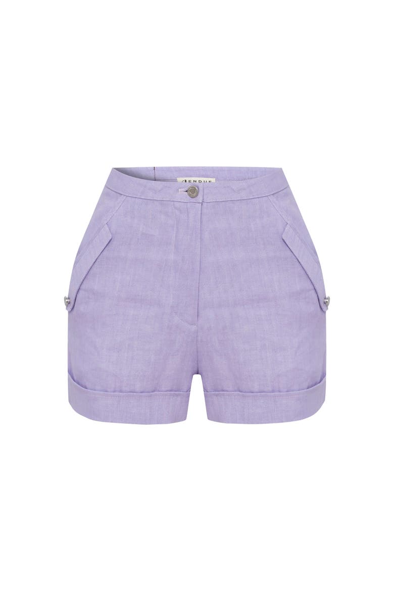 Amara Denim Linen Shorts, Main, color, Purple