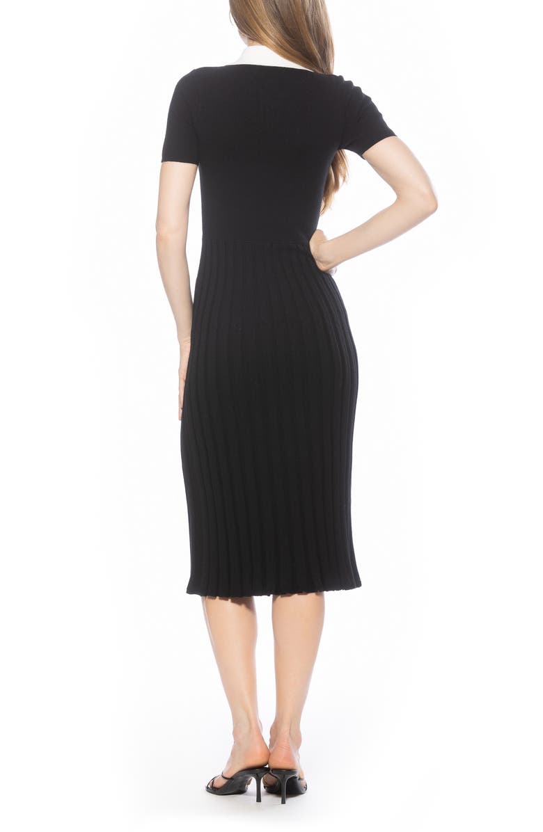 Alexia Admor Lanie Collared Knit Midi Dress, Alternate, color, Black