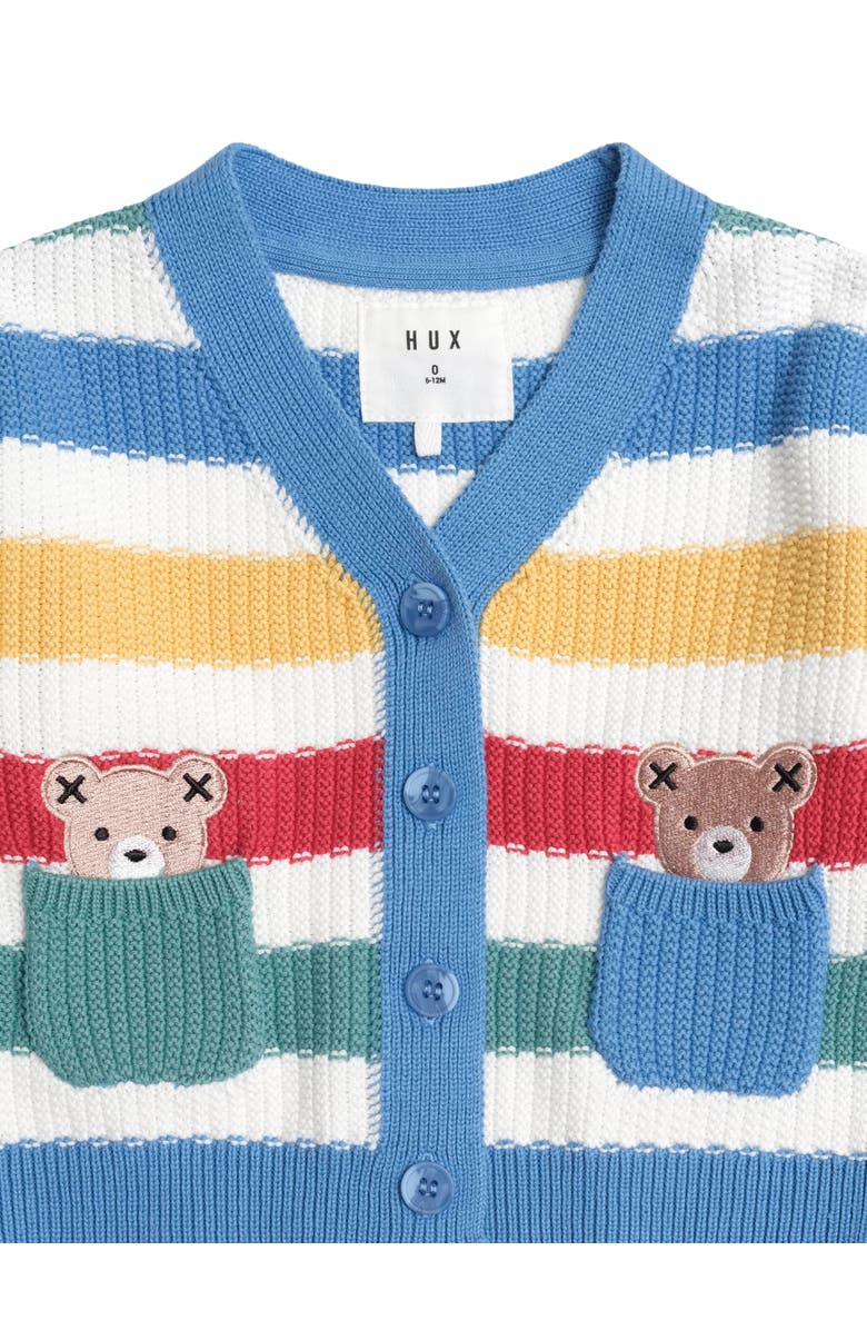 Huxbaby Peekaboo Hux Stripe Knit Cardi, Alternate, color, Multi