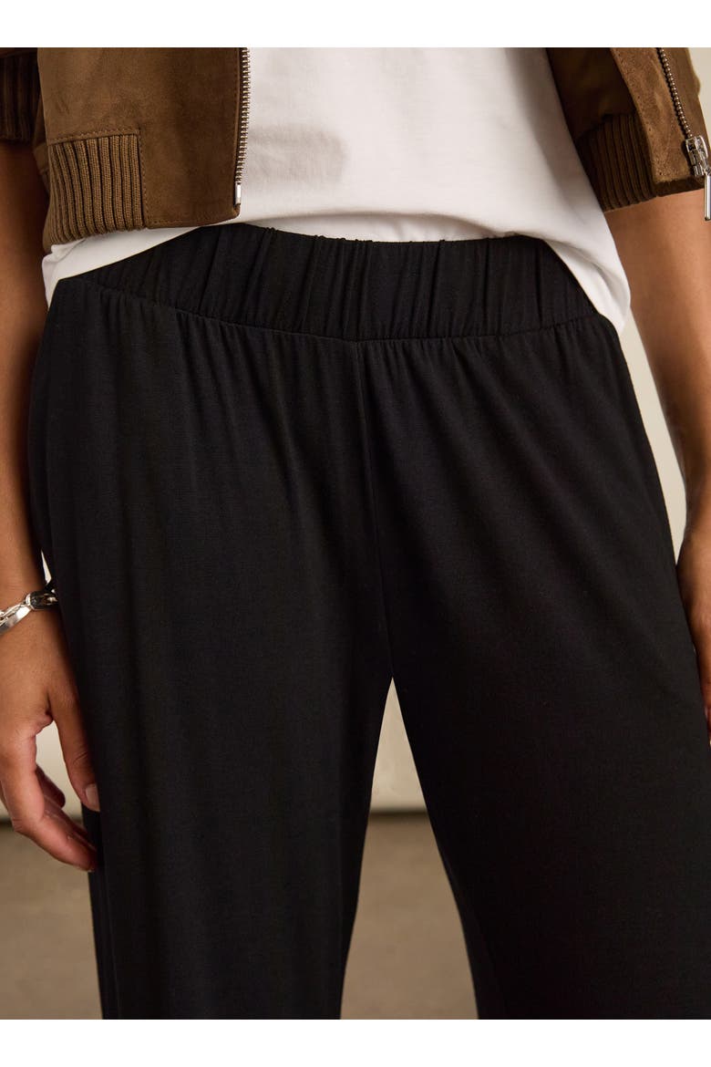 Palazzo Straight Leg Trousers, Alternate, color, Caviar Black
