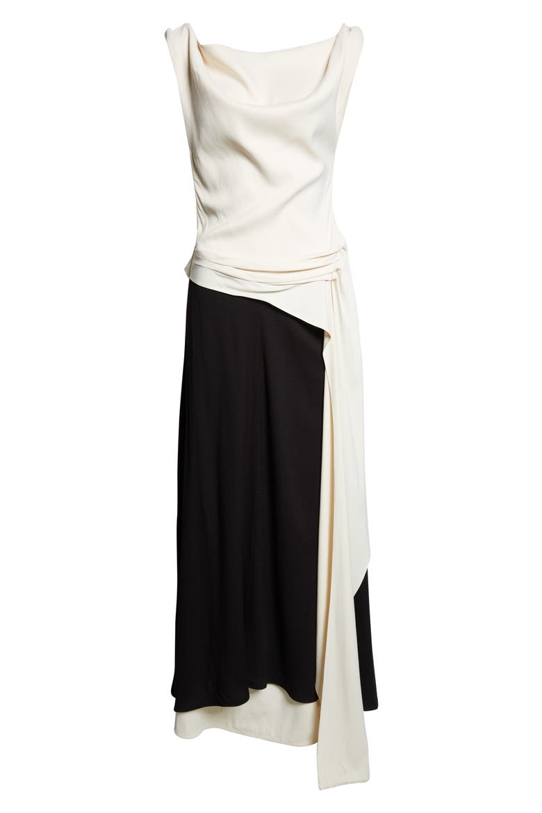 Daliah Off the Shoulder Maxi Dress, Alternate, color, ECRU/ BLACK