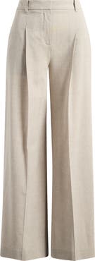 BOSS Tiana Virgin Wool Wide Leg Pants