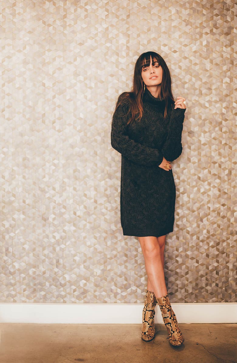 Willow & Clay Cable Detail Sweater Dress, Alternate, color, 