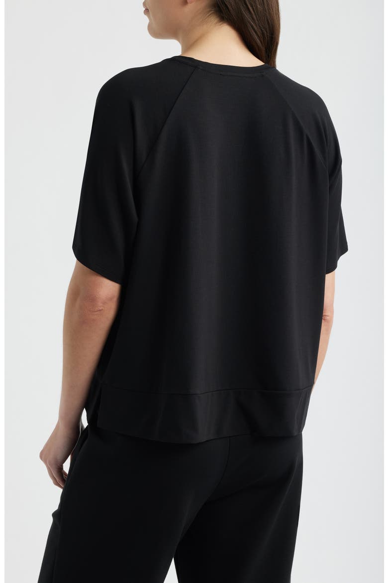 Short Sleeve Crewneck Top, Alternate, color, BLACK