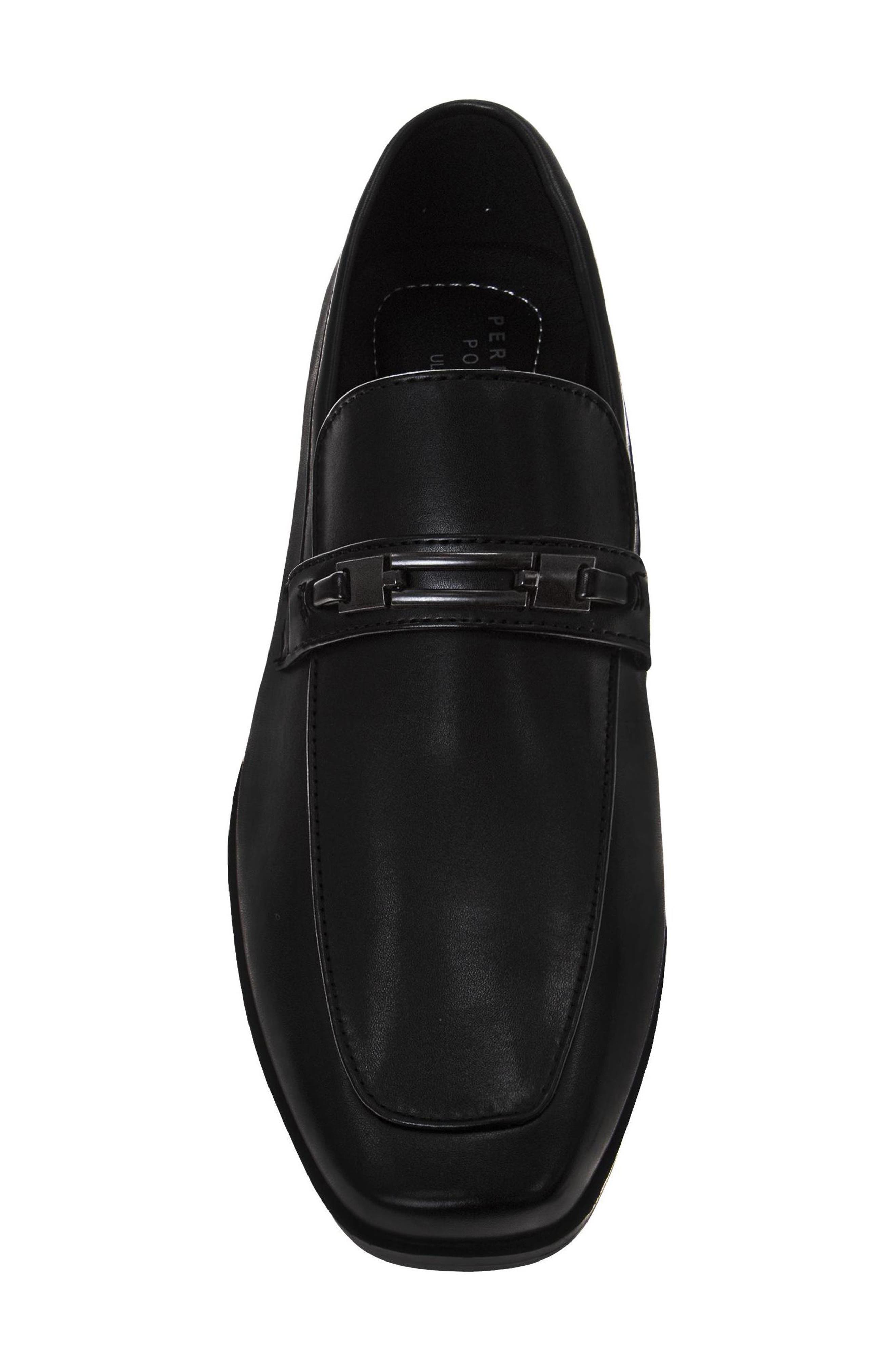 Faux Leather Bit Loafer, Alternate, color, BLACK