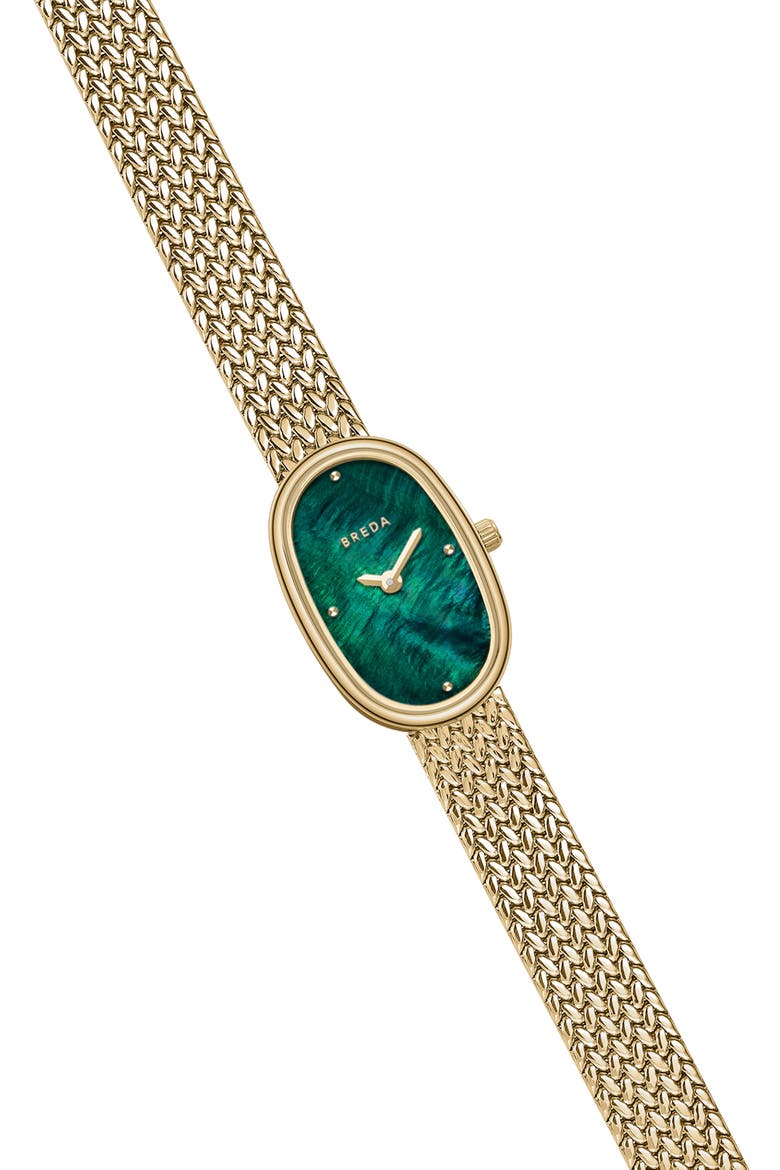 Jane Tethered Mesh Strap Watch, 18mm x 25mm, Alternate, color, EMERALD
