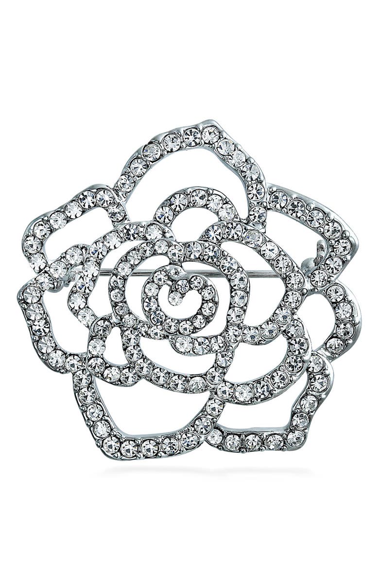 BLING JEWELRY Large Bridal Flower Shape Pin, Main, color, 